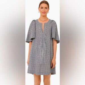 Tuckernuck Pomander Place black gingham finley flutter sleeve dress